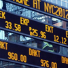 Electronic sign with share prices